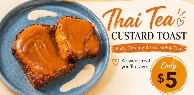 Thai Tea Custard Toast.